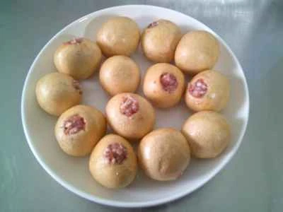 乾燥タケノコと野菜を詰めた蒸しグルテンの作り方：10