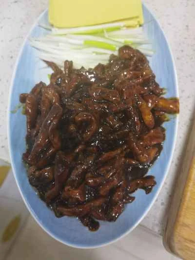 豚肉の細切りと豆板醤の作り方：8