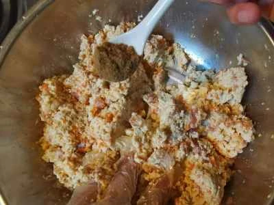 揚げ豆腐ボールの作り方：3