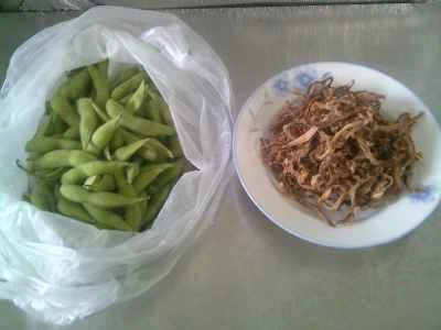 千切りキャベツと枝豆の炒め物の作り方：1