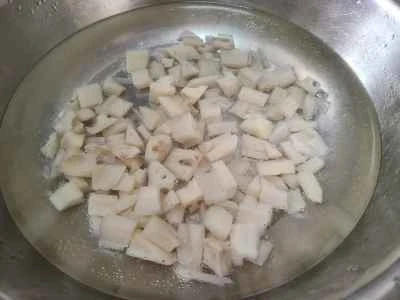 レンコンとエビの炒め物の作り方：3