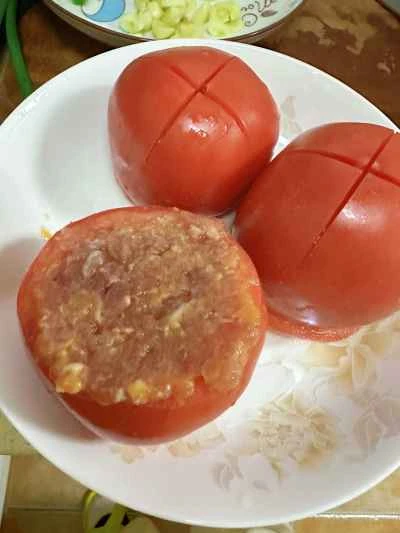 蒸しトマトとひき肉の作り方：2
