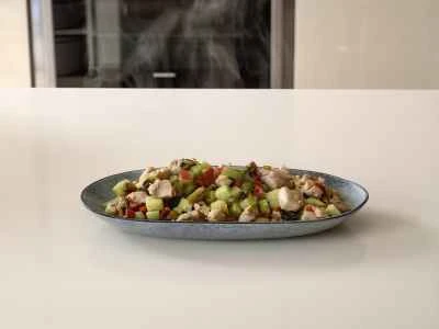 鶏肉とからし菜のピクルス炒めの作り方：10