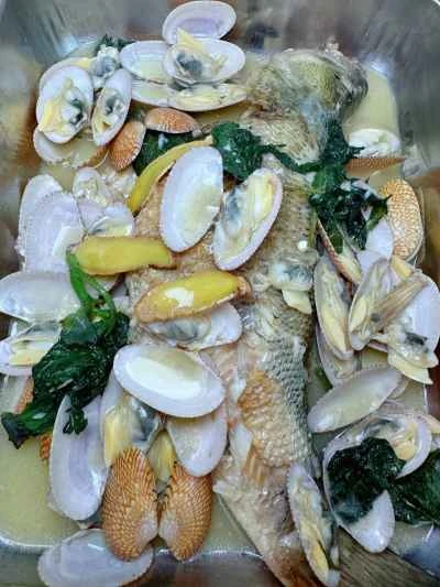 アサリとスズキの煮込みの作り方：15