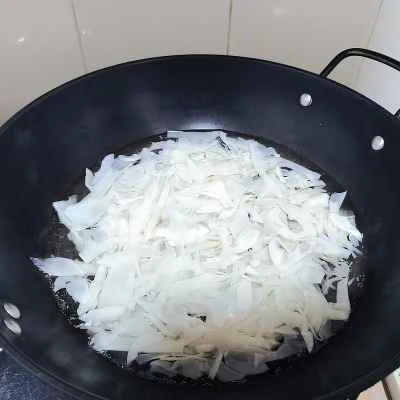 自家製もち米とたけのこの炒め物レシピ手順：2