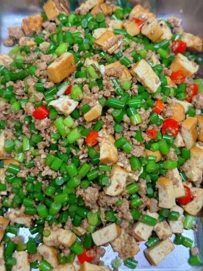 ニンニクの芽、乾燥豆腐、ひき肉の炒め物の作り方：14