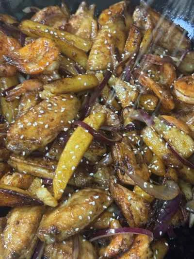 ドライポットチキンウィングとエビの作り方：20