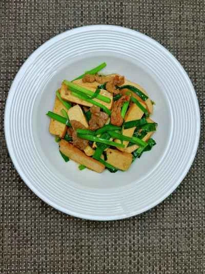 豚肉とニラと干し豆腐の炒め物の作り方：10