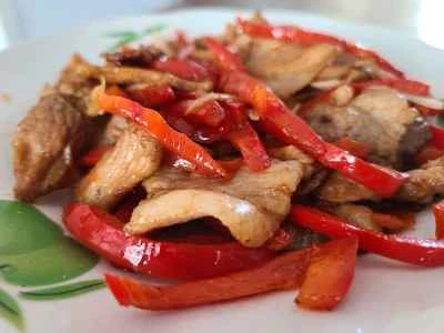 豚肉と赤唐辛子の炒め物のレシピ