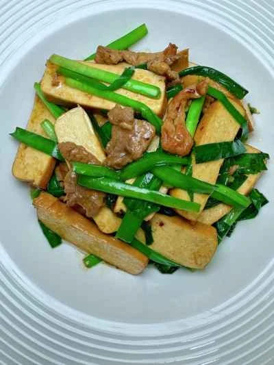 豚肉とニラと干し豆腐の炒め物の作り方：12