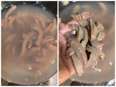 豚の腎臓の甘酢あんかけ。作り方：1