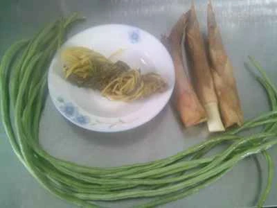 豆とたけのこの漬物を作る手順：1