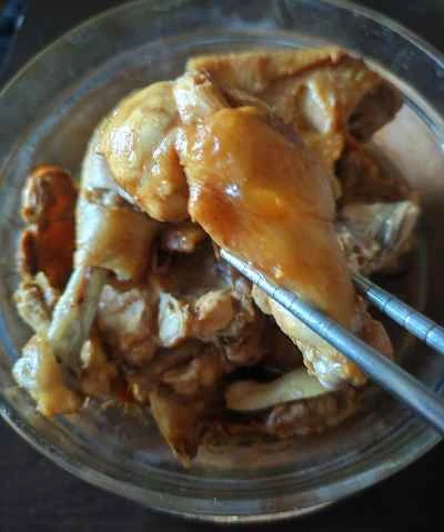 蒸し鶏と栗のレシピ手順：8