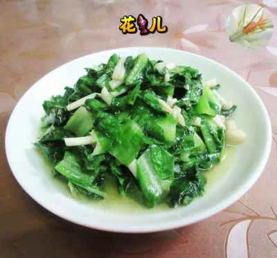 ロメインレタスとシーフードマッシュルームの炒め物のレシピ