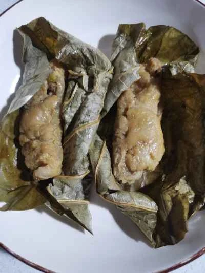 蓮の葉で蒸した豚バラ肉の作り方：10