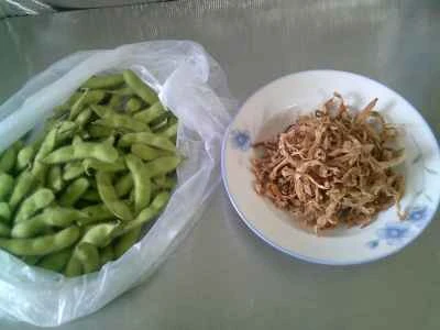 キャベツと枝豆の炒め物の作り方：1