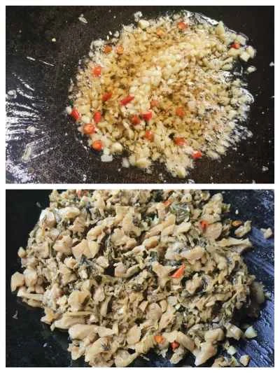 塩漬けカラシナとタロイモを使った豚バラ肉の煮込みの作り方：17