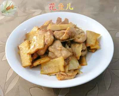 鶏胸肉と冬筍の炒め物