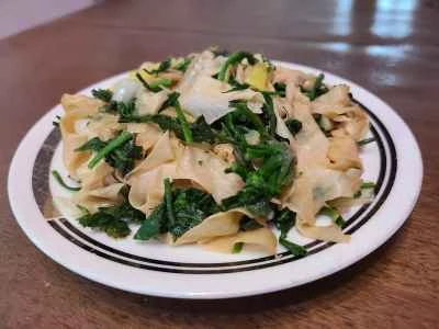 乾燥豆腐シート入りナズナ炒めの作り方：6