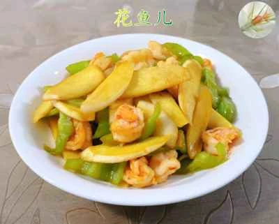 ピーマンとエビと水たけのこの炒め物のレシピ