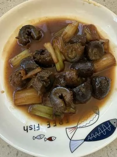 ナマコとネギの炒め物の作り方：7