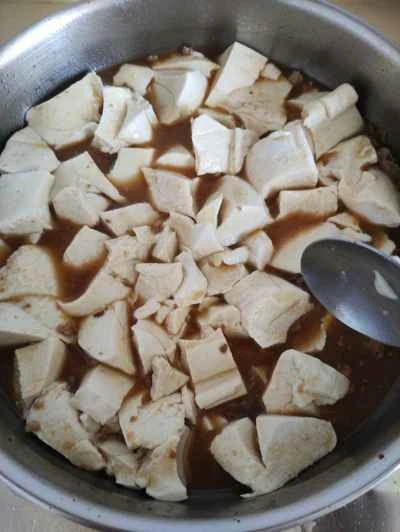 醤油で煮込んだ豆腐の作り方：7