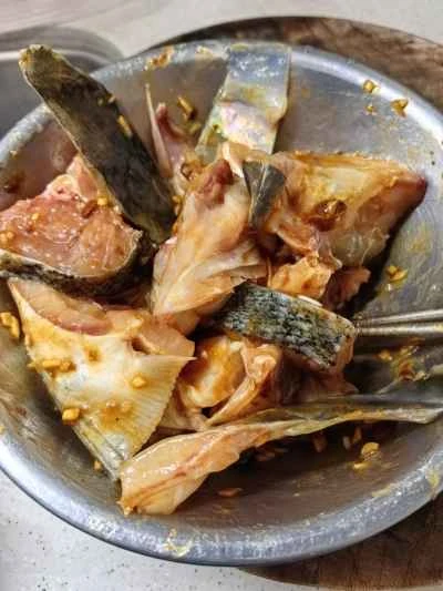 発酵大豆入り蒸し魚の頭のレシピ手順：4