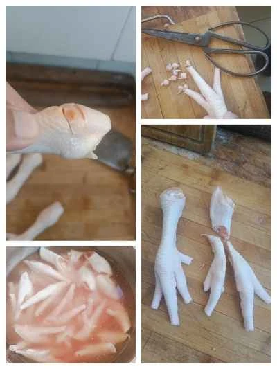 黒豆ソースの蒸し鶏足：ステップ1