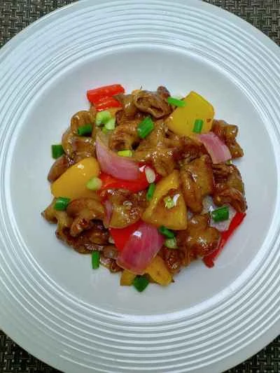 乾鍋で煮込んだ豚腸の作り方：13