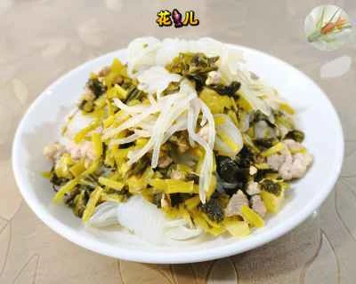 豚肉と漬物、こんにゃくの結び目炒めのレシピ