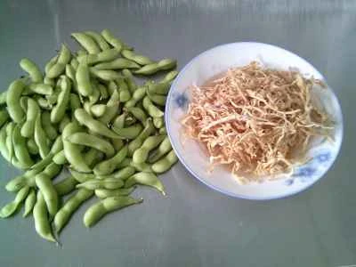 千切り大根と枝豆の炒め物の作り方：1