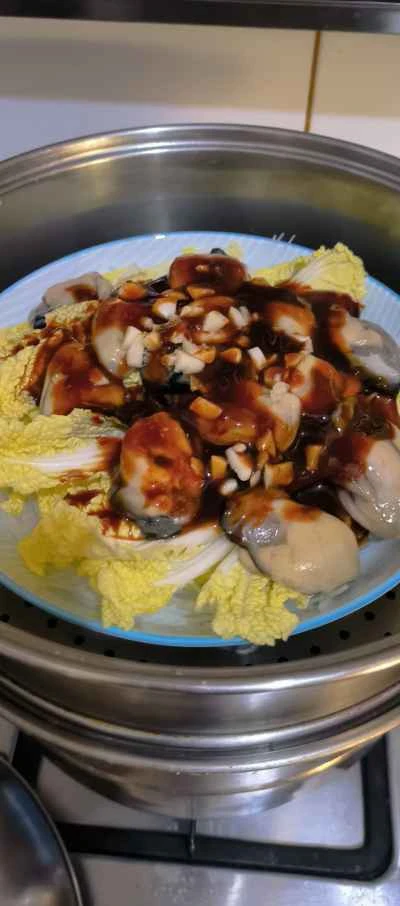 蒸し牡蠣のレシピ手順：4