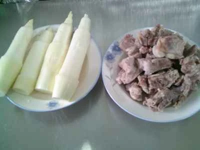 水たけのこの煮豚スペアリブの作り方：1