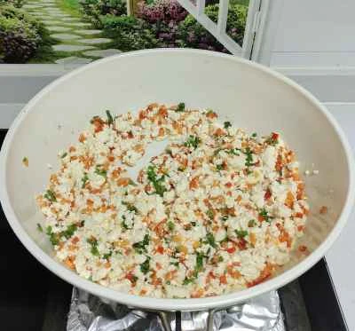 赤唐辛子入り豆腐炒めの作り方：6