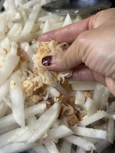 エビ、ひき肉、大根の作り方：11