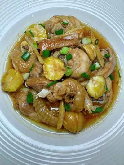 蒸し鶏と栗のレシピ手順：13