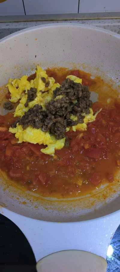 牛肉とスクランブルエッグの作り方：6