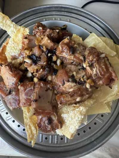 発酵黒豆と豆腐皮を使った蒸し豚スペアリブの作り方：4