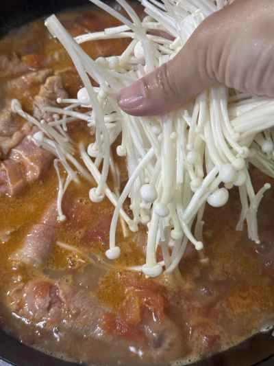 トマト、エノキ茸、牛肉の作り方：8
