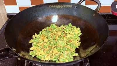 ササゲと卵の炒め物の作り方：6