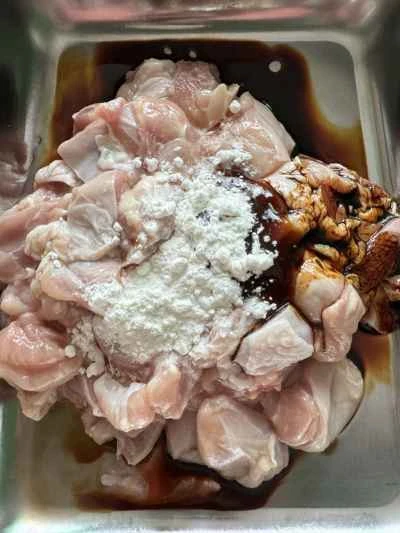 鶏もも肉とスクランブルエッグのレシピ手順：3