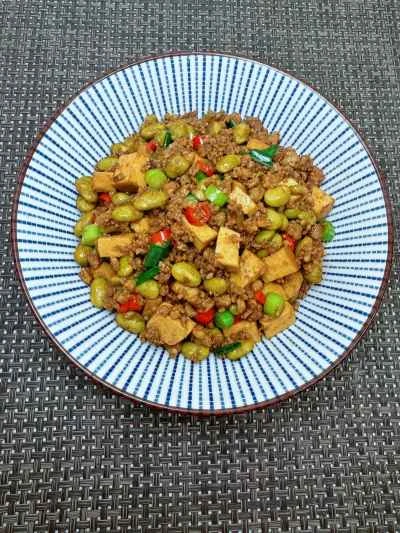 乾燥豆腐、枝豆、ひき肉の炒め物の作り方：16