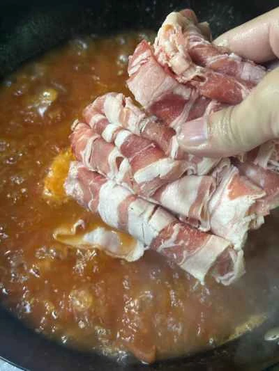 トマト、エノキ茸、牛肉の作り方：7