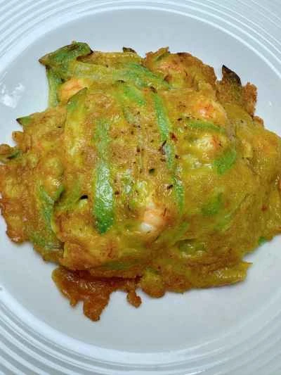 ヘチマとエビのパンケーキの作り方：13