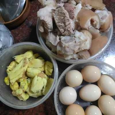 黒米酢生姜豚足の作り方：1