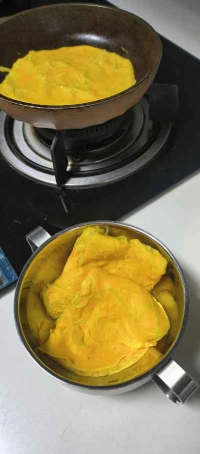 レタスと卵のパンケーキの作り方:6