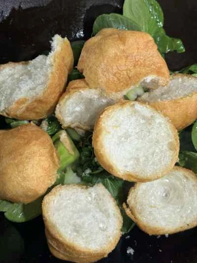 上海白菜と揚げグルテン炒めの作り方：4