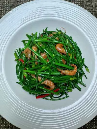 エビとニラの花の炒め物の作り方：13