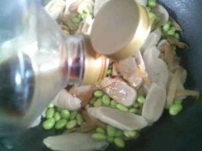 からし菜と枝豆の漬物とグルテン炒めの作り方：7