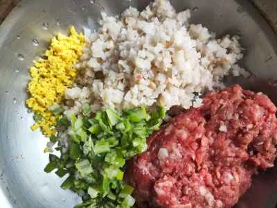 蓮根と牛肉の蒸し団子と豆腐の作り方：4
